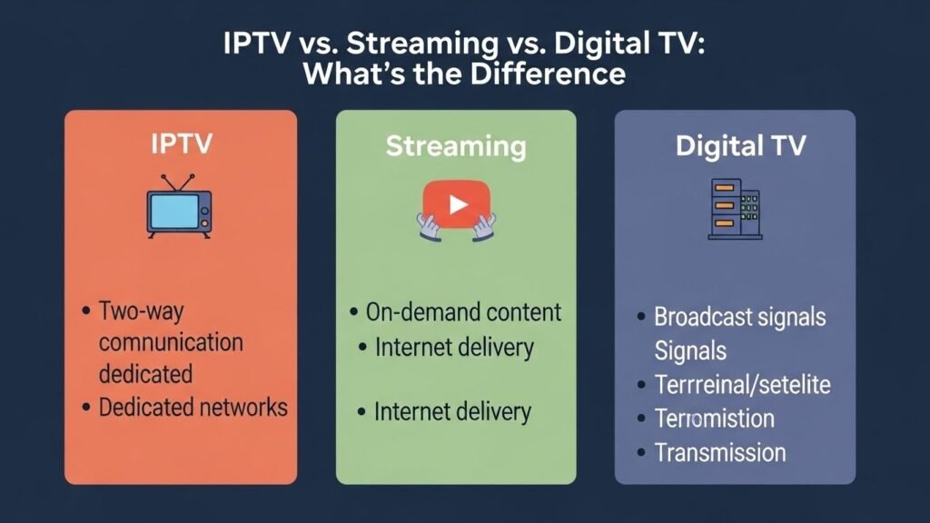 diferenças IPTV streaming digital