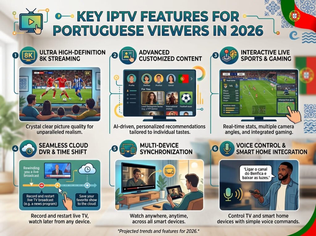 funcionalidades IPTV Portugal 2026