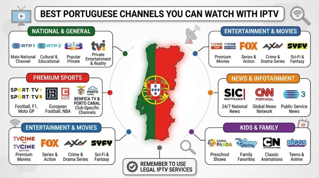 canais portugueses IPTV guia